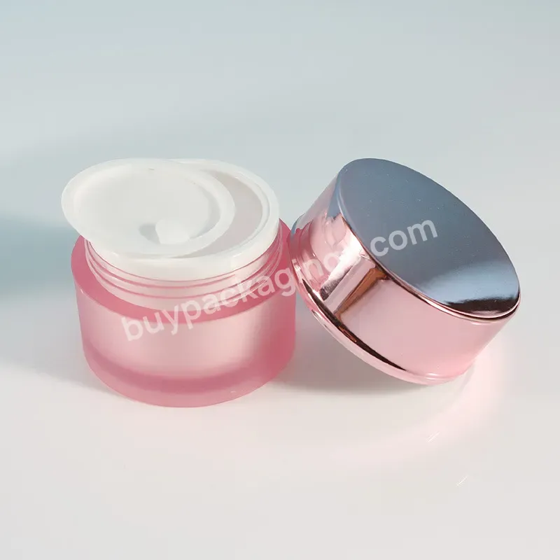 30ml 50ml Custom Pink White Double Layer Cylinder Body Lotion Jar Pp Screw Cap Plastic Cosmetic Packaging