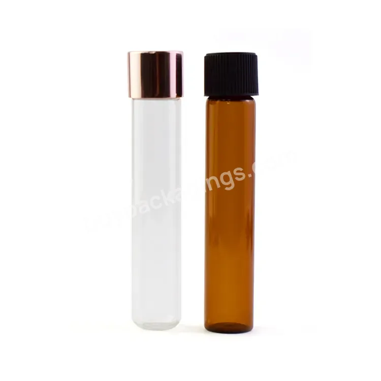 30ml 50ml Glass Vials Air Tight Leak Proof Round Flat Bottom Borosilicate Glass Rolled Tube With Child Resistant Cap