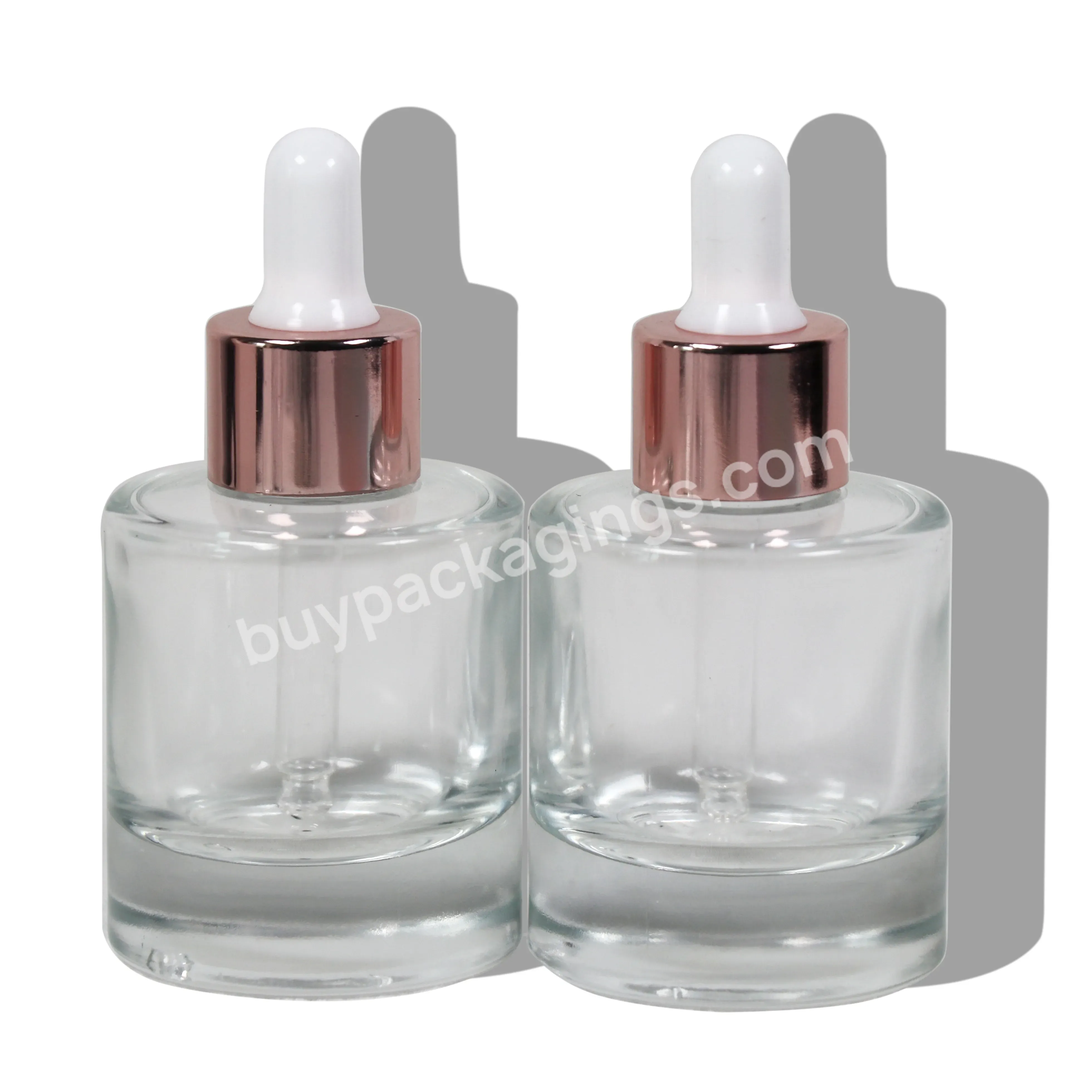 30ml 50ml Hot Sale Customize Logo Round Transparent Cosmetic Bottle Serum Essential Oil Glass Dropper Bottle For Skin Care