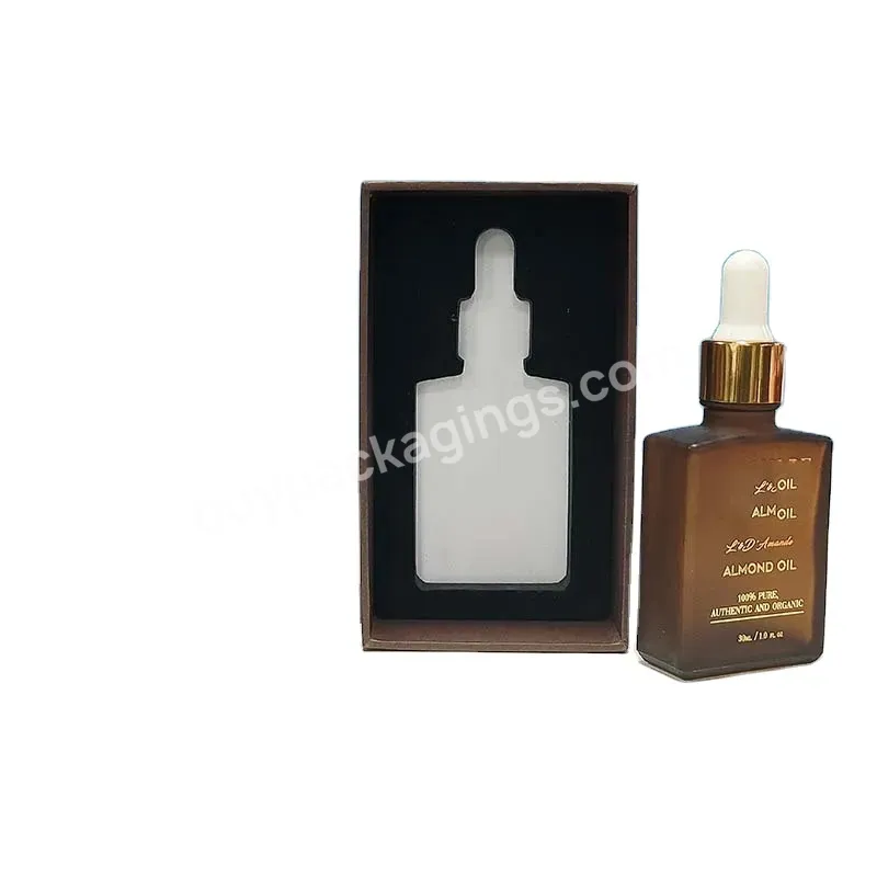 30ml 50ml New Design Black Amber Frosted Brown Rectangle Glass Dropper Bottle For Face Body Cosmetic