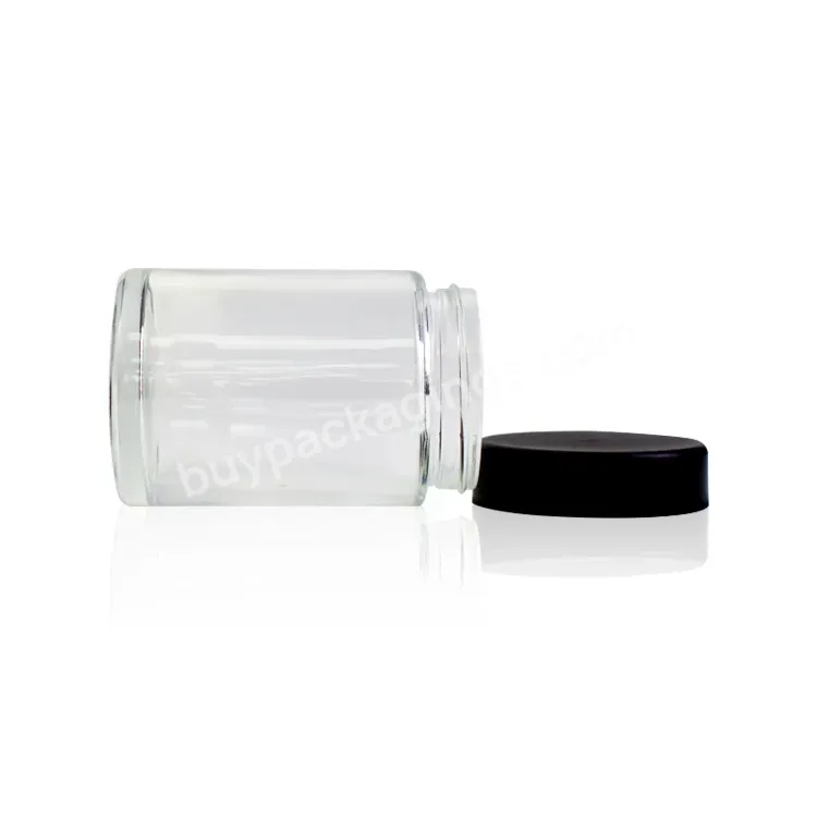 30ml 50ml Popular Glass Jar With Black Plastic Screw Lid Skin Care Flower Packaging Glass Bottle