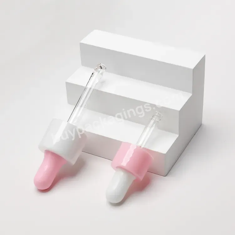 30ml 5ml Cylinder Shape Skincare Packaging Glass Dropper Bottle Serum Essential Oil Bottle With Pink Tape Pipette