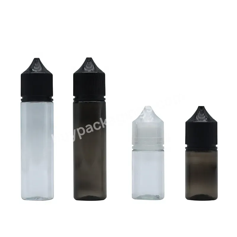 30ml 60ml 120ml Empty Pet Juice Plastic Oil Liquid Bottle Short Body Black Dropper V3 Bottles