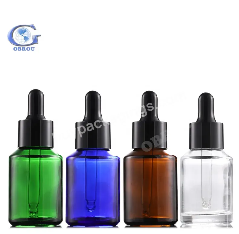 30ml Amber Transparent Blue Green Empty Serum Glass Dropper Bottle Essential Oil Bottles With Fast Shipping