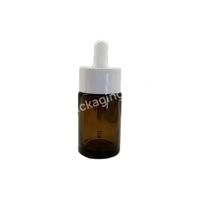 30ml Boston Shaped Black Bamboo Collar Dropper Cap Black Glass Dropper Bottle For Body Care Products