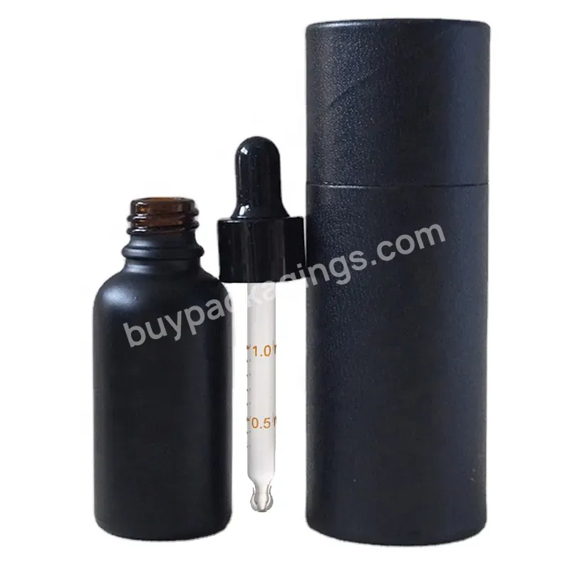 30ml Essential Baard Oil Serum Skincare Oil Frosted Black Glass Dropper Bottle 15ml 100ml With Black Dropper And Paper Box