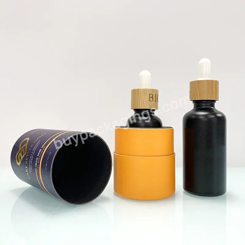 30ml Essential Baard Oil Serum Skincare Oil Frosted Black Glass Dropper Bottle 15ml 100ml With Black Dropper And Paper Box