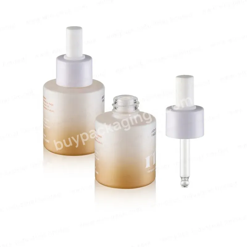 30ml Fat Cylindrical Unique Oil Serum Dropper Glass Bottles For Hair Oil And Skincare Products