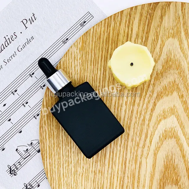 30ml Flat Square Rectangle Luxury Glass Dropper Bottles With Gold Ring And Matte Black Head Collar For Serum Essentioal Oil - Buy Glass Dropper Bottles 30ml Essential Oil Dropper Bottle Square Dropper Bottle 30ml Empty Dropper Bottle Cosmetic Dropper