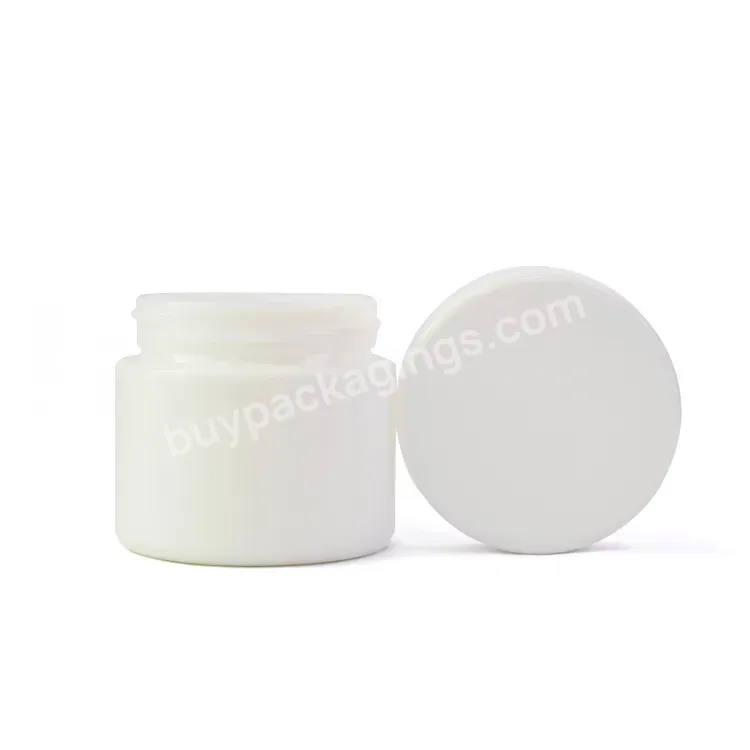 30ml Glass Jar Diameter 60mm Straight Side Cream White Porcelain Dry Flower Storage Glass Jar With Lid