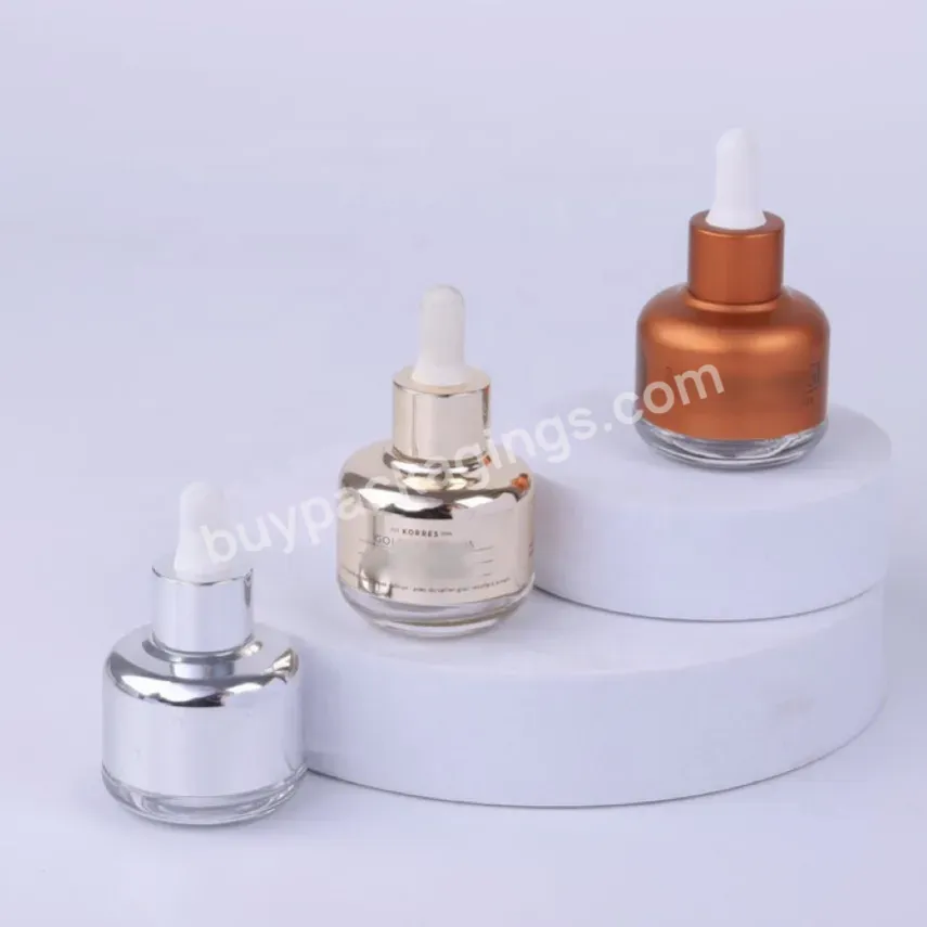 30ml Luxury Bronze Glass Design Serum Bottle With Aluminum Case And Dropper