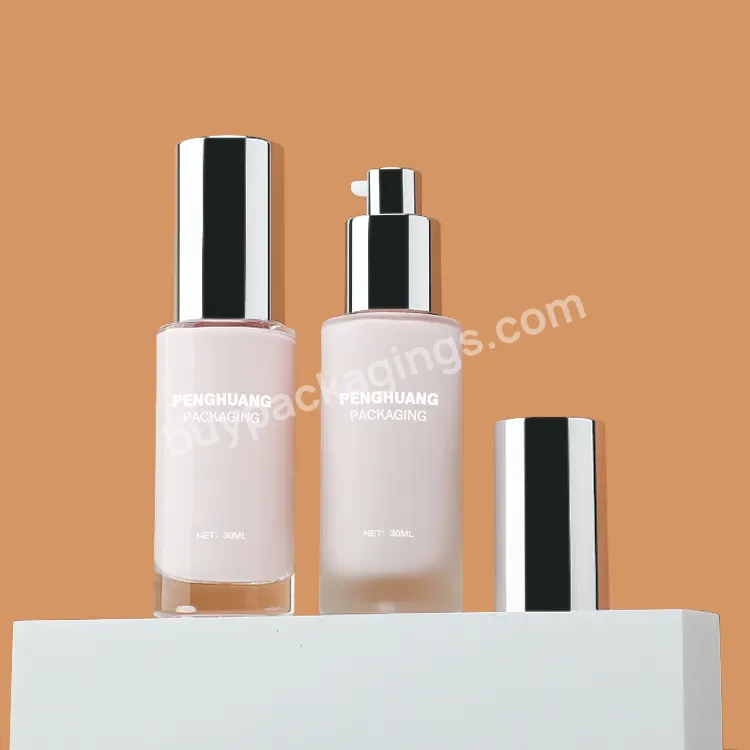 30ml Luxury Square Clear Frosted Lotion Container Empty Liquid Foundation Bottle Cosmetic Glass Bottle With Pump - Buy Liquid Foundation Bottle,Liquid Foundation Glass Bottle,Lotion Pump Bottle.