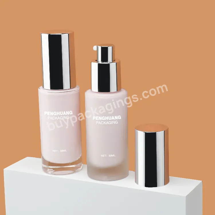 30ml Luxury Square Clear Frosted Lotion Container Empty Liquid Foundation Bottle Cosmetic Glass Bottle With Pump - Buy Liquid Foundation Bottle,Liquid Foundation Glass Bottle,Lotion Pump Bottle.