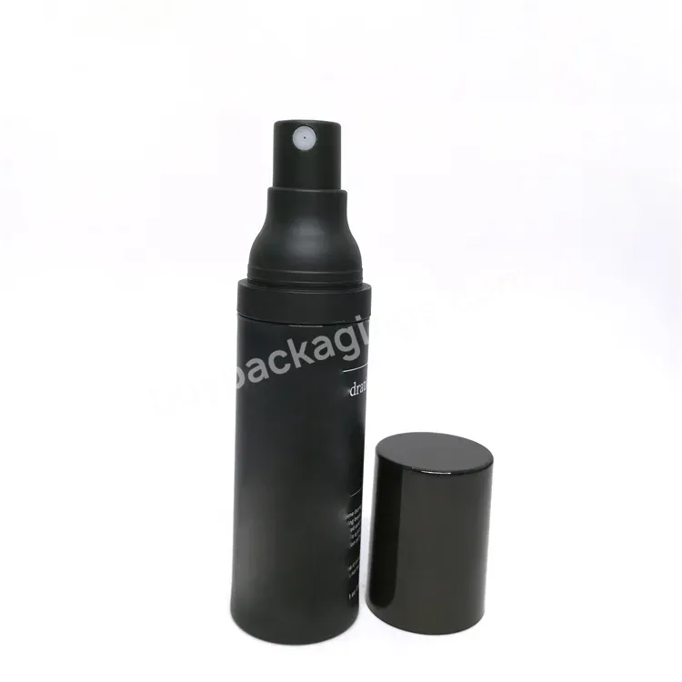 30ml Matte Black Conditioner Oil Bottle Empty Plastic Cosmetic Airless Pump Sprayer Bottle