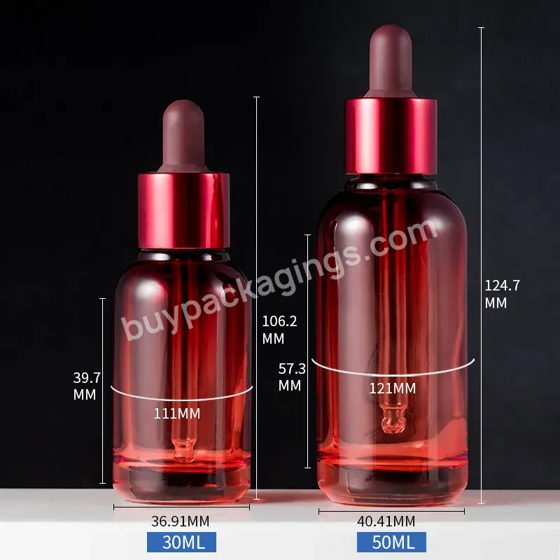 30ml Red Dropper Bottle 30 Ml 50ml Square Glass Dropper Bottle 2 Oz Glass Bottle With Dropper