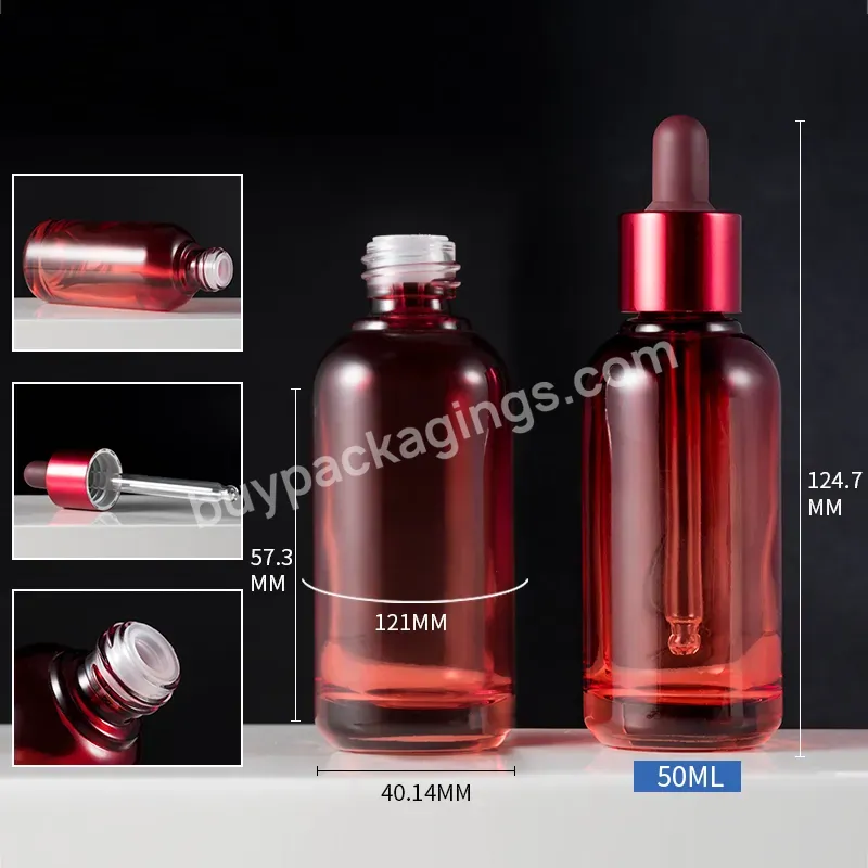 30ml Red Dropper Bottle 30 Ml 50ml Square Glass Dropper Bottle 2 Oz Glass Bottle With Dropper