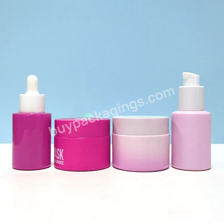 30ml Round Cosmetic Packaging Frosted Empty Face Serum Pump Lotion Foundation Bottle Glass Serum Bottle With Pump