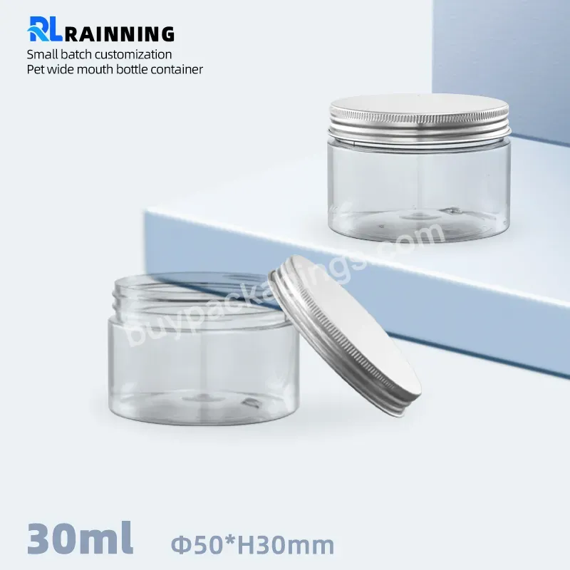 30ml Round Pet Plastic Jar Cosmetic Container For Hair Wax Packaging With Black Lid