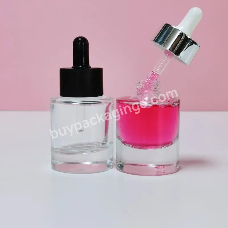 30ml Serum Wide Bottle Glass Dropper Frosted Flat Shoulder Wide With Dropper Bottle For Serum Oil