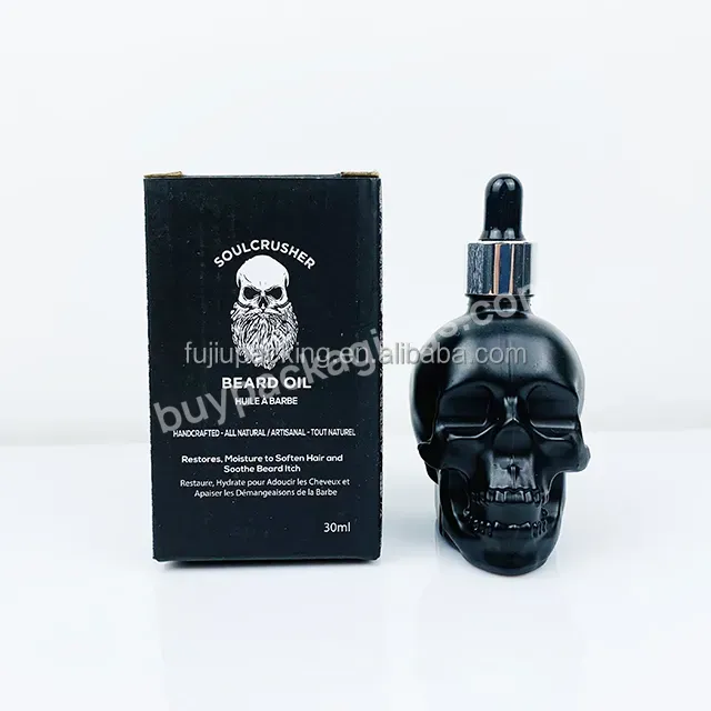 30ml Skull Head Glass Dropper Bottle With Child&tamperproof Cosmetic Essence Dispensing Glass Bottle