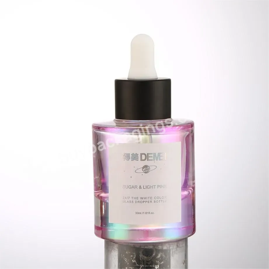 30ml Super Thick Bottom Cylinder Fat Glass Serum Cosmetic Dropper Bottle