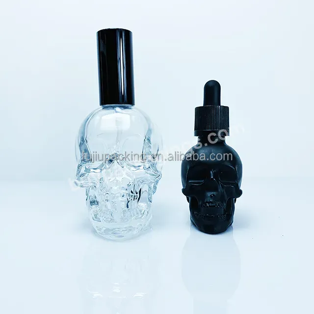 30ml Travel Size Skull Shape Perfume Glass Spray Bottle Empty Portable Perfume Diffuser Glass Spray Bottles