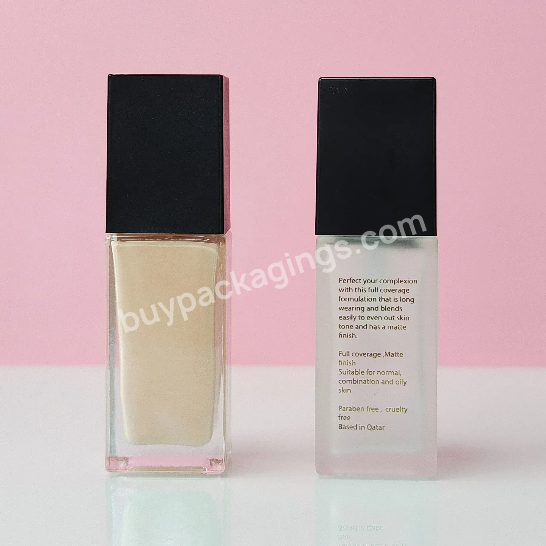 30ml Unique Shape Empty Liquid Foundation Container Skincare Cosmetic Packaging Glass Bottle With Pump