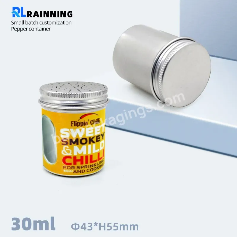 30ml/1oz Metal Can Supplier Custom Empty Tall Round Silver Aluminum Tea Tin Cans With Screw Lid