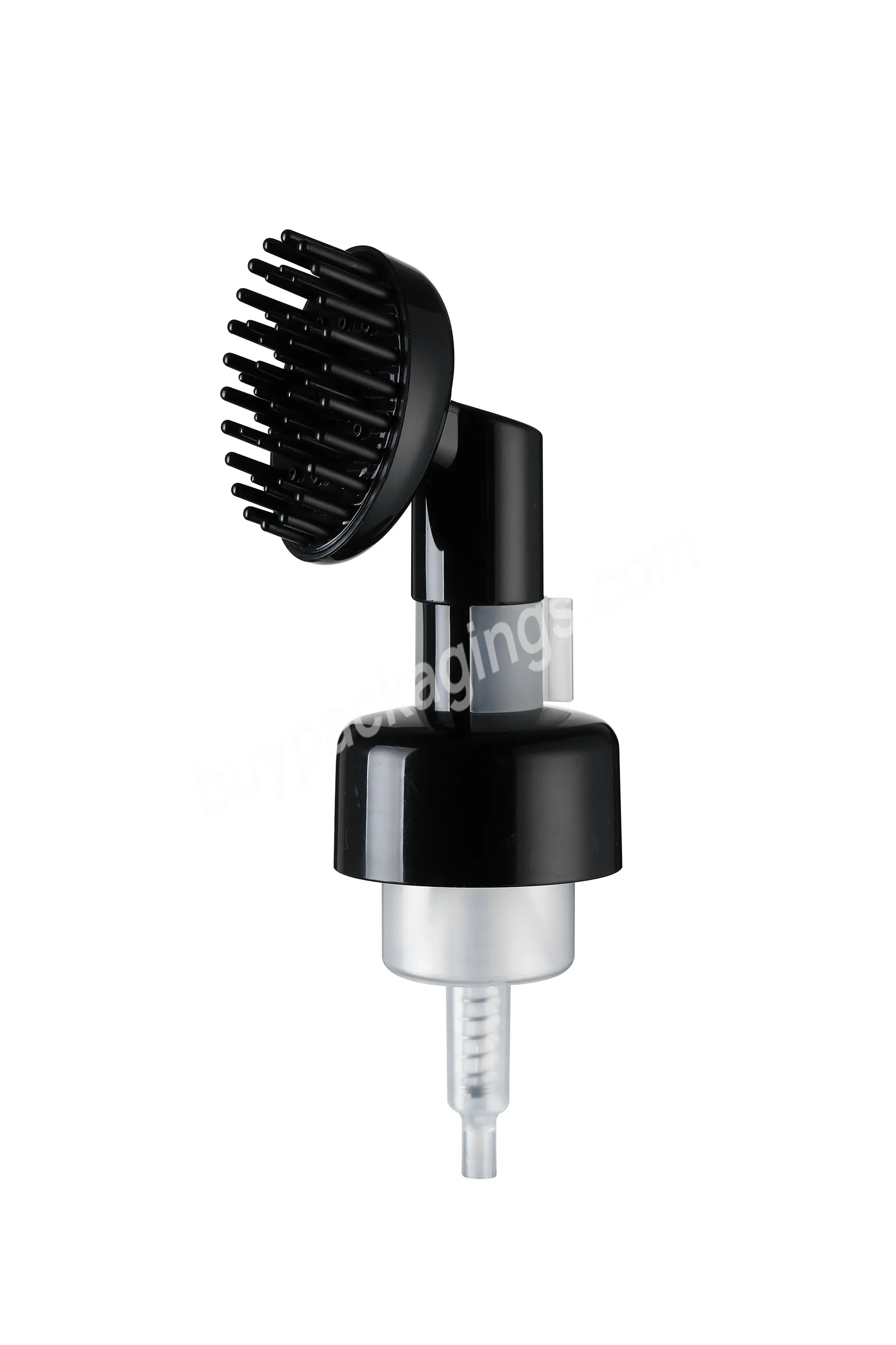 30mm Black Plastic Pp Foam Dispenser Pump With Plastic Silicone Brush For Hair Mousse Bottle - Buy Foam Pump,Foam Cleaning Pump,Pump With Brush.