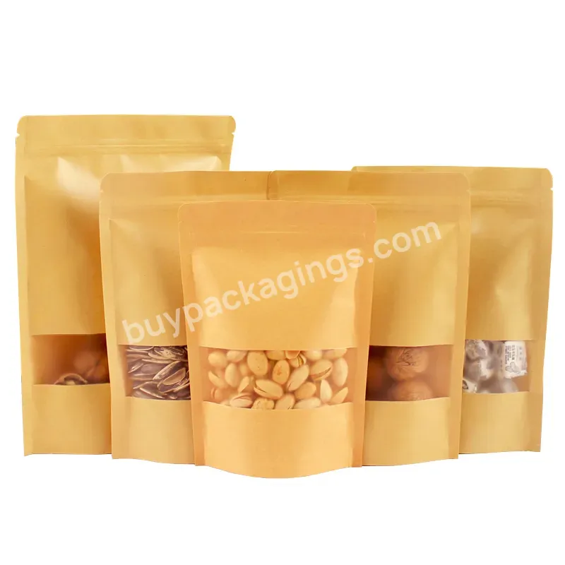 320 Micron Size 12 * 20 +4 Customized Bag With Logo Print Brown Bags Biodegradable Packaging Bag Food