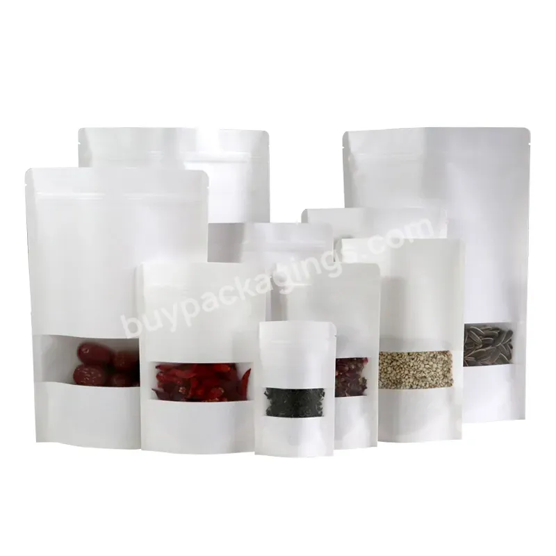 320 Micron Size 25 * 35 + 5 Kraft Paper Gift Bag Transparent Tea Packaging Packages For Dried Foods
