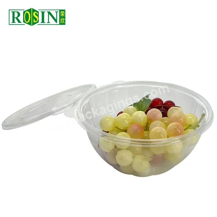 32oz Hinged Clamshell Pp Pet Takeaway Disposable Plastic Clear Fruit Salad Bowls Food Container