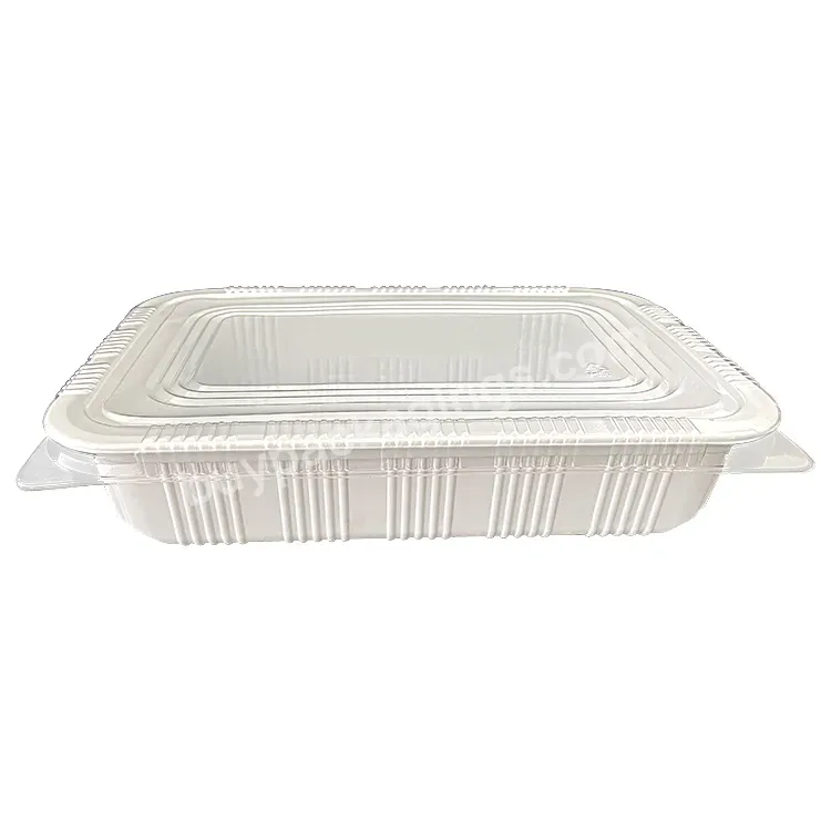 32oz Takeaway White Plastic Microwave Pp Food Lunch Container Rectangle Disposable Container 1000 With Lid