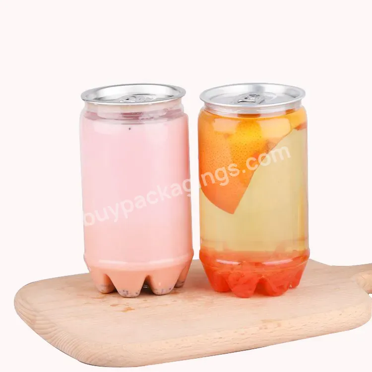 330ml 350ml 500ml 650ml Pet Clear Juice Can With Easy Open End,Plastic Beverage Can