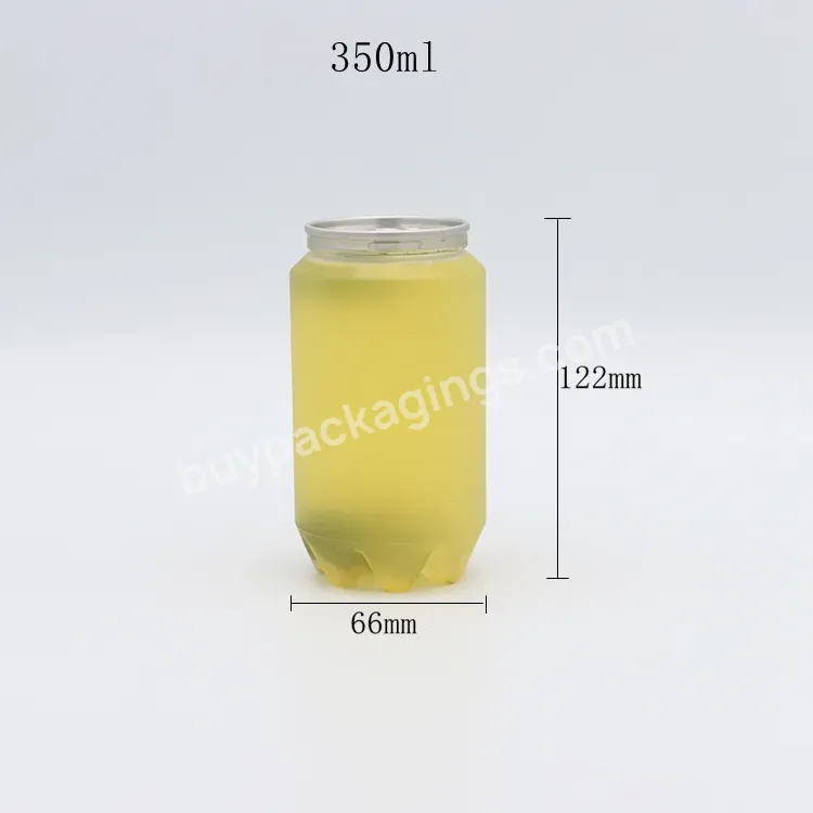 330ml 350ml Cola Can Plastic Pet Beer Soft Drink Can Bottle With Ring-pull Aluminum Lid