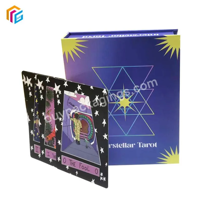 350 GSM coated paper durable tarot card printing custom design oracle affirmation cards deck with custom box