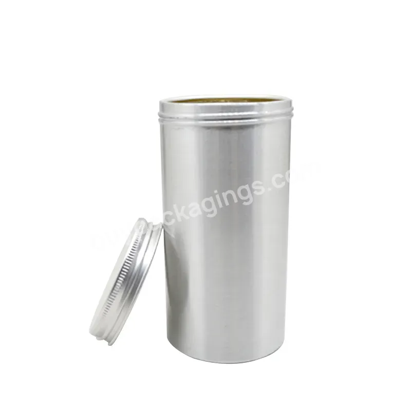 350 Ml Cosmetic Aluminum Jar With Lid Silver Coffee Round Shape Cosmetic Packaging Tins