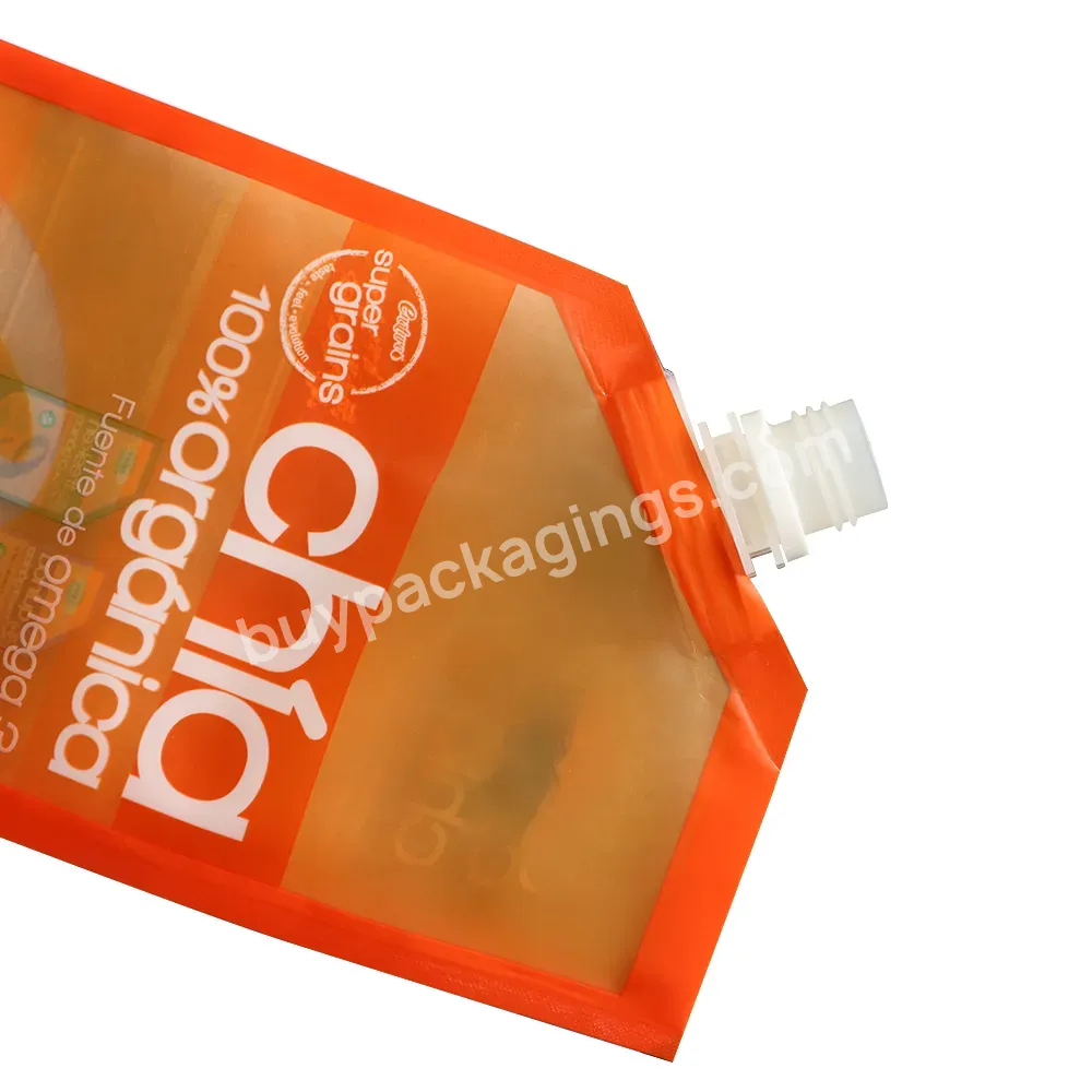 350ml 500ml 700ml Doypack Tomato Juice Logo Custom Small Doypack Transparent Milk Drink Juice Liquid Squeeze Doypack Spout Pouch