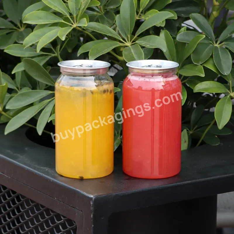 350ml Pet Bubble Soda Can Transparent Plastic Easy Open Can For Drinks