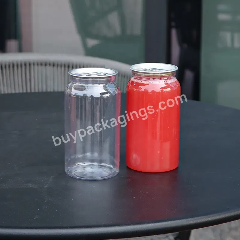 350ml Pet Bubble Soda Can Transparent Plastic Easy Open Can For Drinks