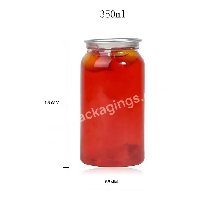 350ml Plastic Pet Can For Beverage Pet Beverage Can With Easy Open Cap