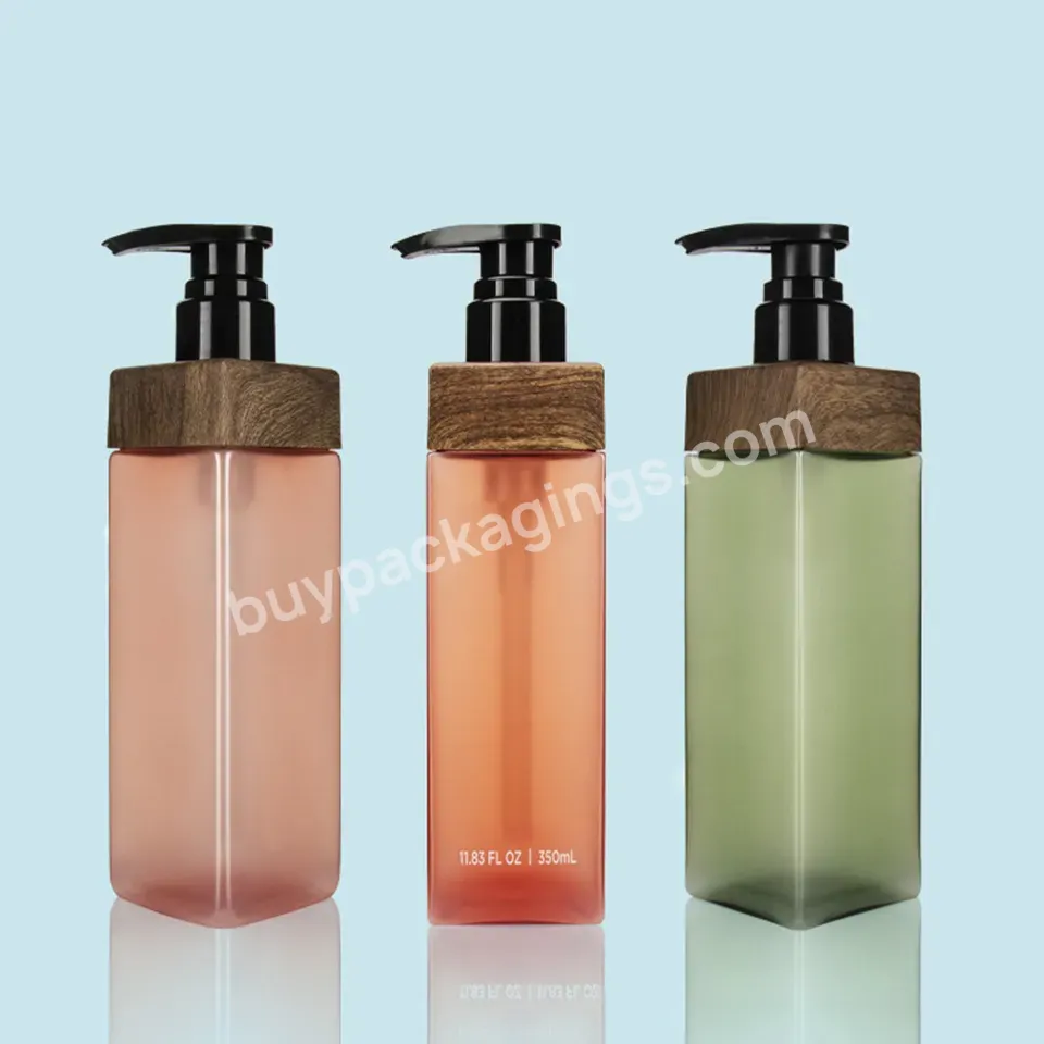 350ml Square Petg Plastic Skincare Lotion Body Care Moisturizer Shampoo Hair Conditioner Shower Gel Lotion Pump Bottle