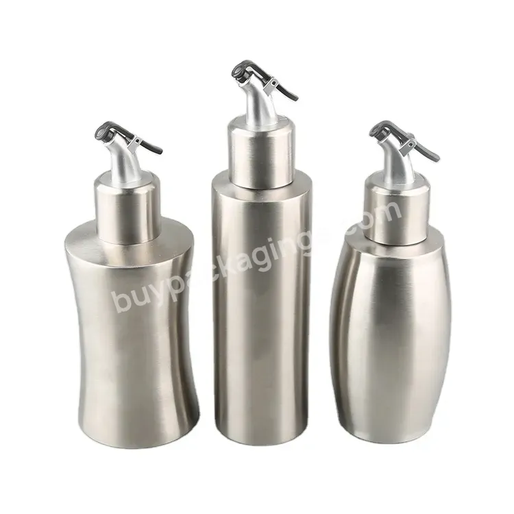 350ml Stainless Steel Kitchen Oil Pot Creative Stainless Steel Seasoning Bottle Leak Proof Soy Sauce Dispensers Bottle