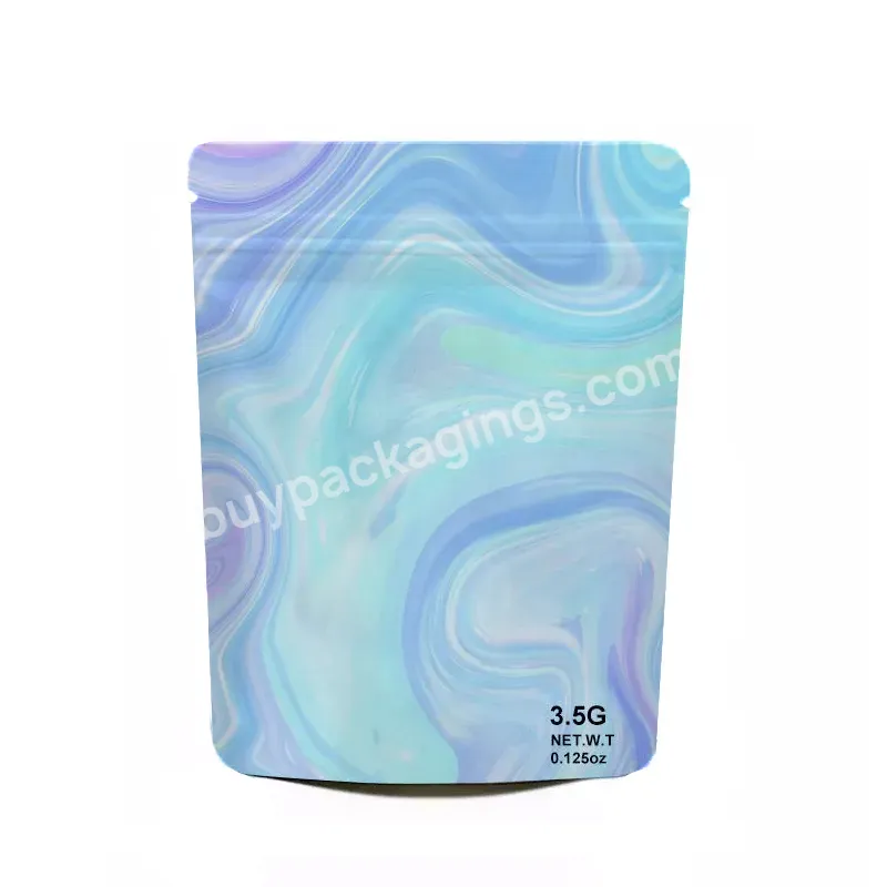 3.5g 7g 14g 28g Mylar Bag Reusable Zip Lock Bag Customized Printed According To Customer's Recyclable Packaging Back Sealed Bag