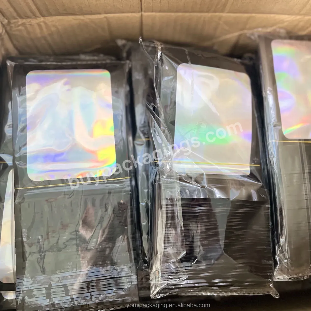 3.5g 8g 14g 18g 26g Holographic Reusable Food Ziplock Bags Holographic Bag Ziplock