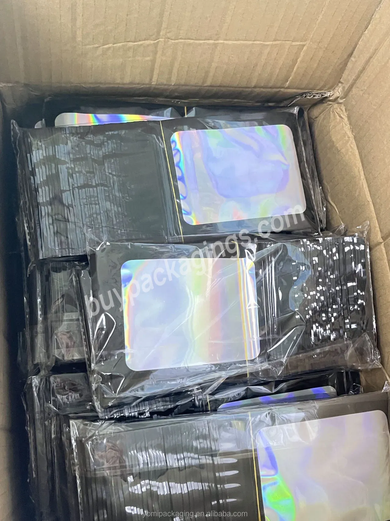 3.5g 8g 14g 18g 26g Holographic Reusable Food Ziplock Bags Holographic Bag Ziplock