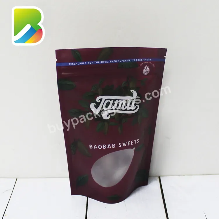 3.5g Cookie Smell Proof With Window Zipper Seal Child Resistant Matt Printing Custom Logo Eco Friendly Mylar Bag