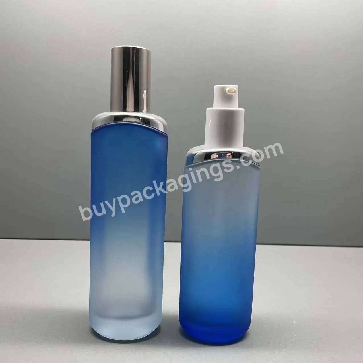 35ml 100ml 120ml Glass Lotion Bottle Pump Bottles Unique Shape Foundation Cream Liquid Serum Cosmetic Packaging With Pump