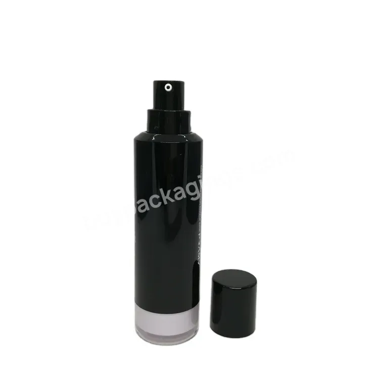 35ml Manufacture Plastic Black Serum Biodegradable Lotion Custom Cosmetic Packaging Airless Pump Bottle