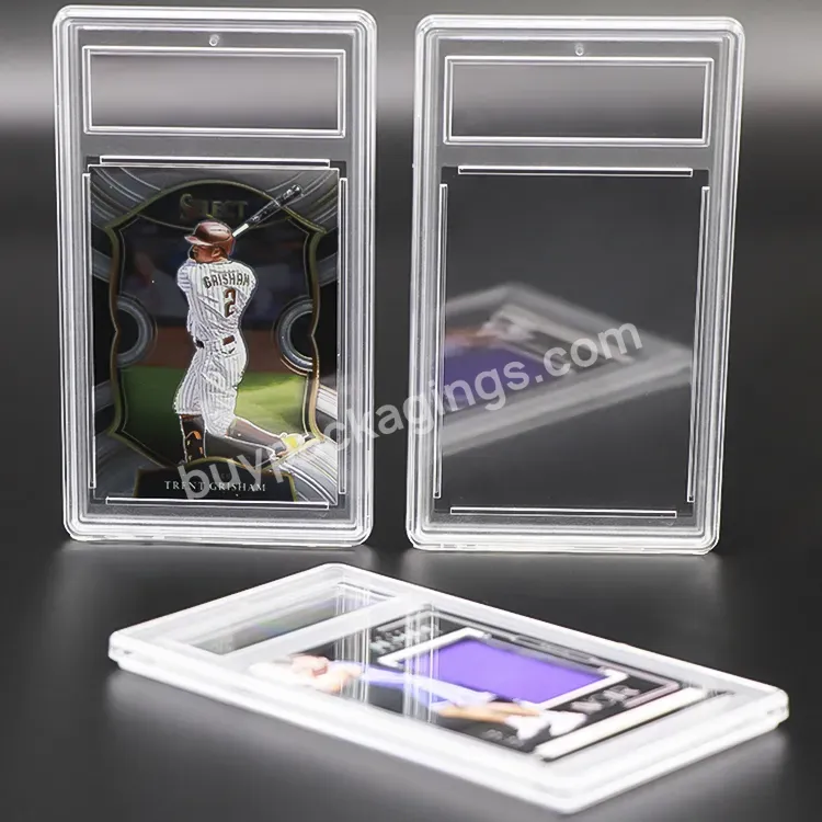 35pt 55pt 100pt 360pt Slab Guard Snap Sports Card Case With One-touch Plastic Display Racks Graded Card Slab Trading Card Case